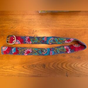 Jenny Krauss Floral Embroidered Belt - Multicolor